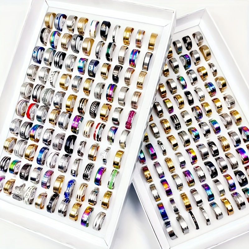 Assorted 10/20/30/50/100/200pcs Women's Stackable Rings